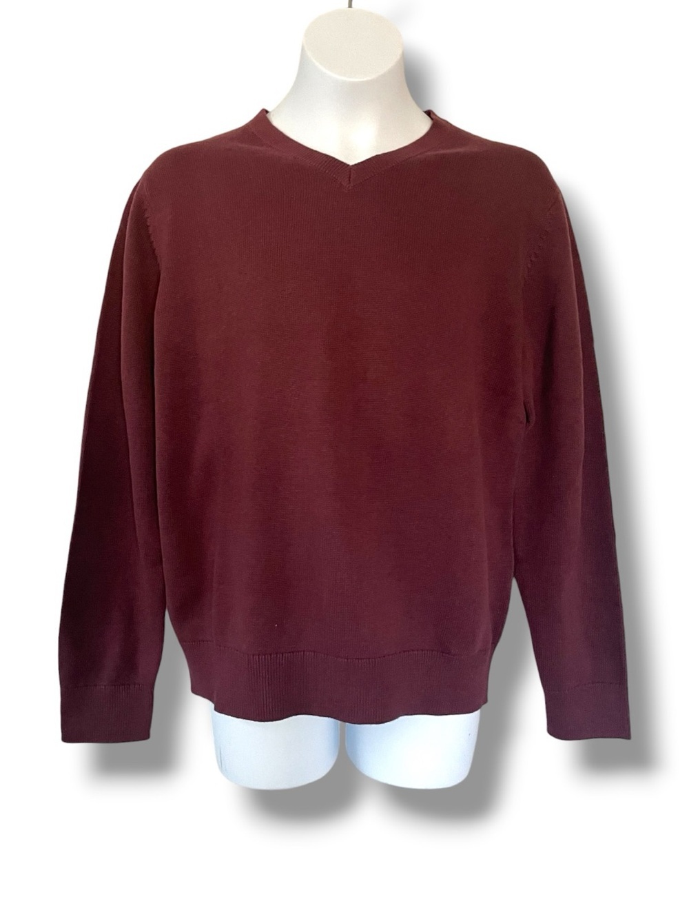 Gap Kids Burgundy V-Neck Cotton Knit Sweater Organic Cotton Classic Preppy
